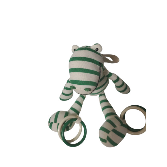 Little JellyCat Alligator Green White Stripes Crocodile 11" Baby Plush - Picture 4 of 12